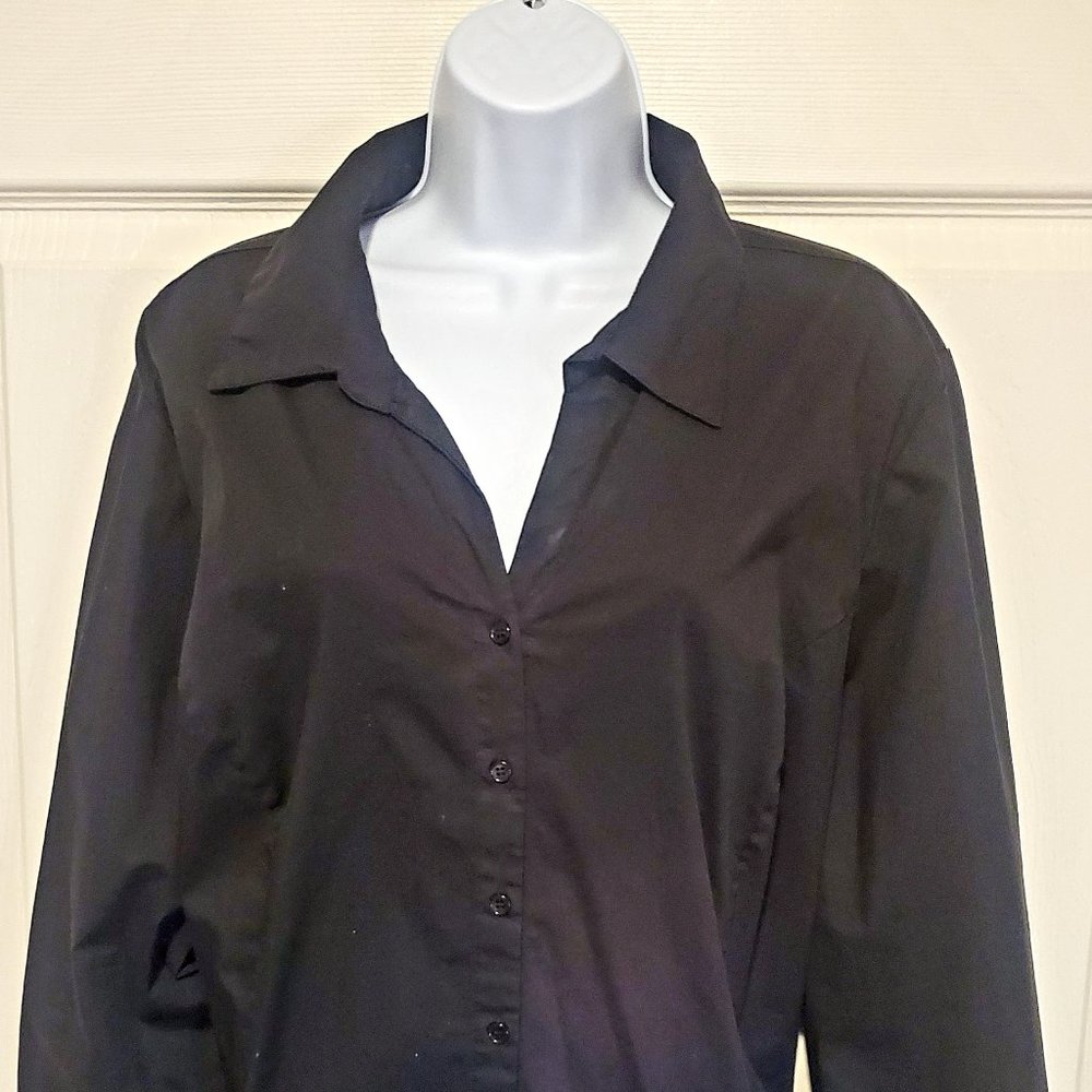 George 3x Ladies Black Button Up Shirt 22W-24W